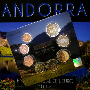 Andora 2017 Euro monetų BU rinkinys Andora 2017 Euro monetų BU rinkinys
