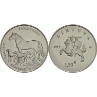 Lietuva 2017 1.5 euro Lietuvių skalikui ir žemaitukui