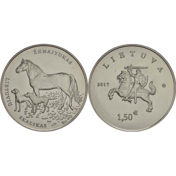 Lietuva 2017 1.5 euro Lietuvių skalikui ir žemaitukui