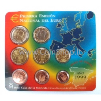 Ispanija 1999 Euro Monetų BU Rinkinys Ispanija 1999 Euro Monetų BU Rinkinys